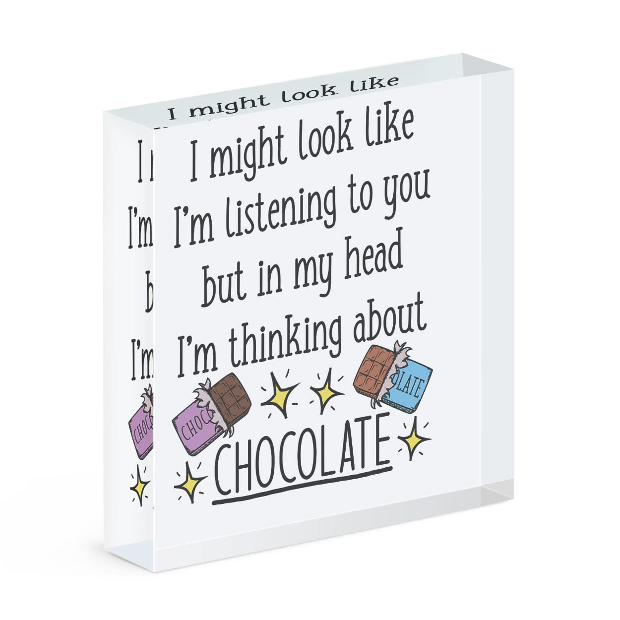 Cadre Photo Bloc Acrylique pour Vous Chocolat design humoristique unique
