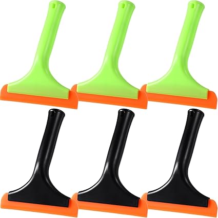 Uiifan 6 Pack Mini Silicone Squeegee for Car Window Squeegee for Shower Glass Door Car Windshield Squeegee for Window Mirror with Non Slip Handle