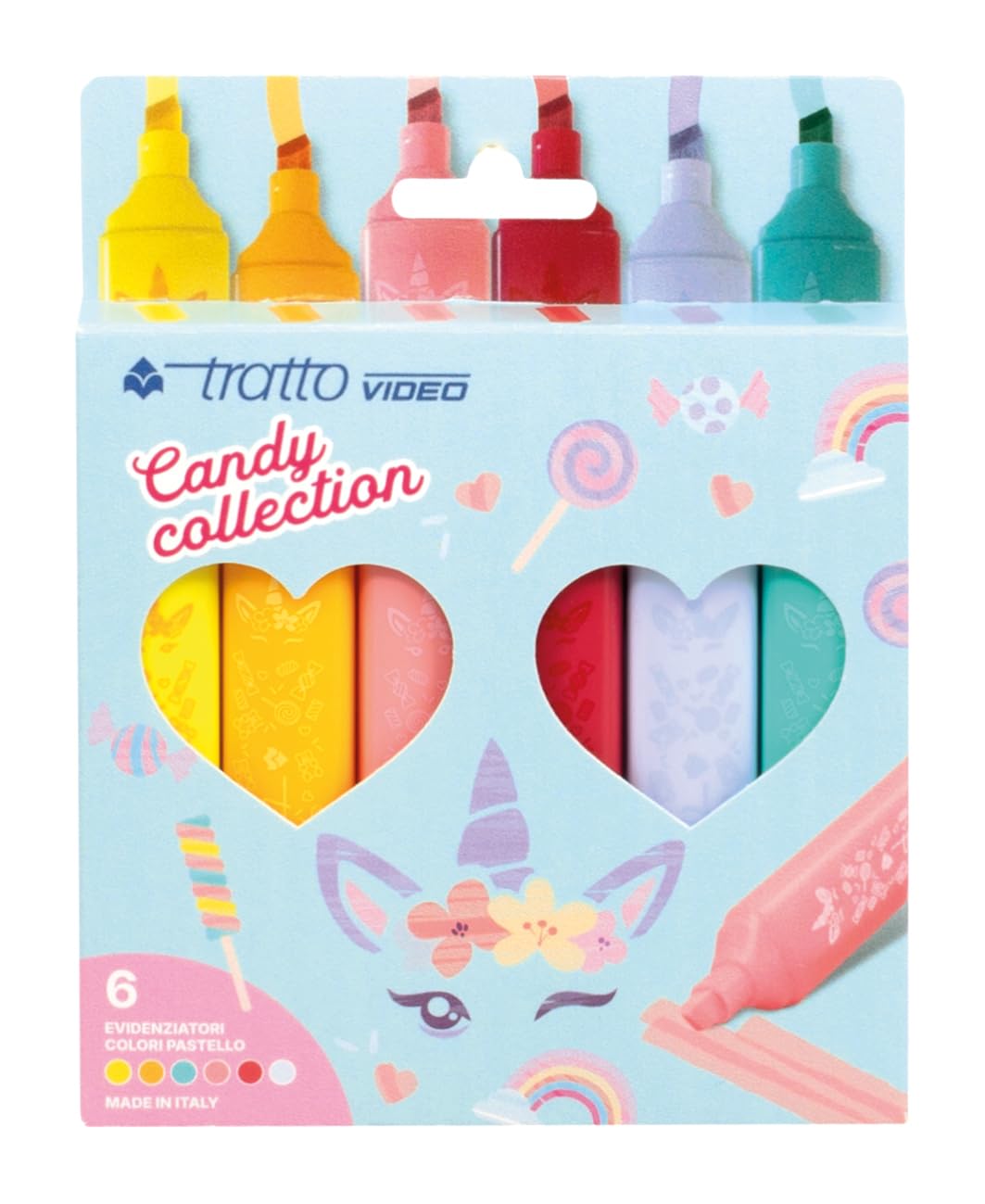 Tratto VIDEO Candy Collection - Pack of 6 Highlighters