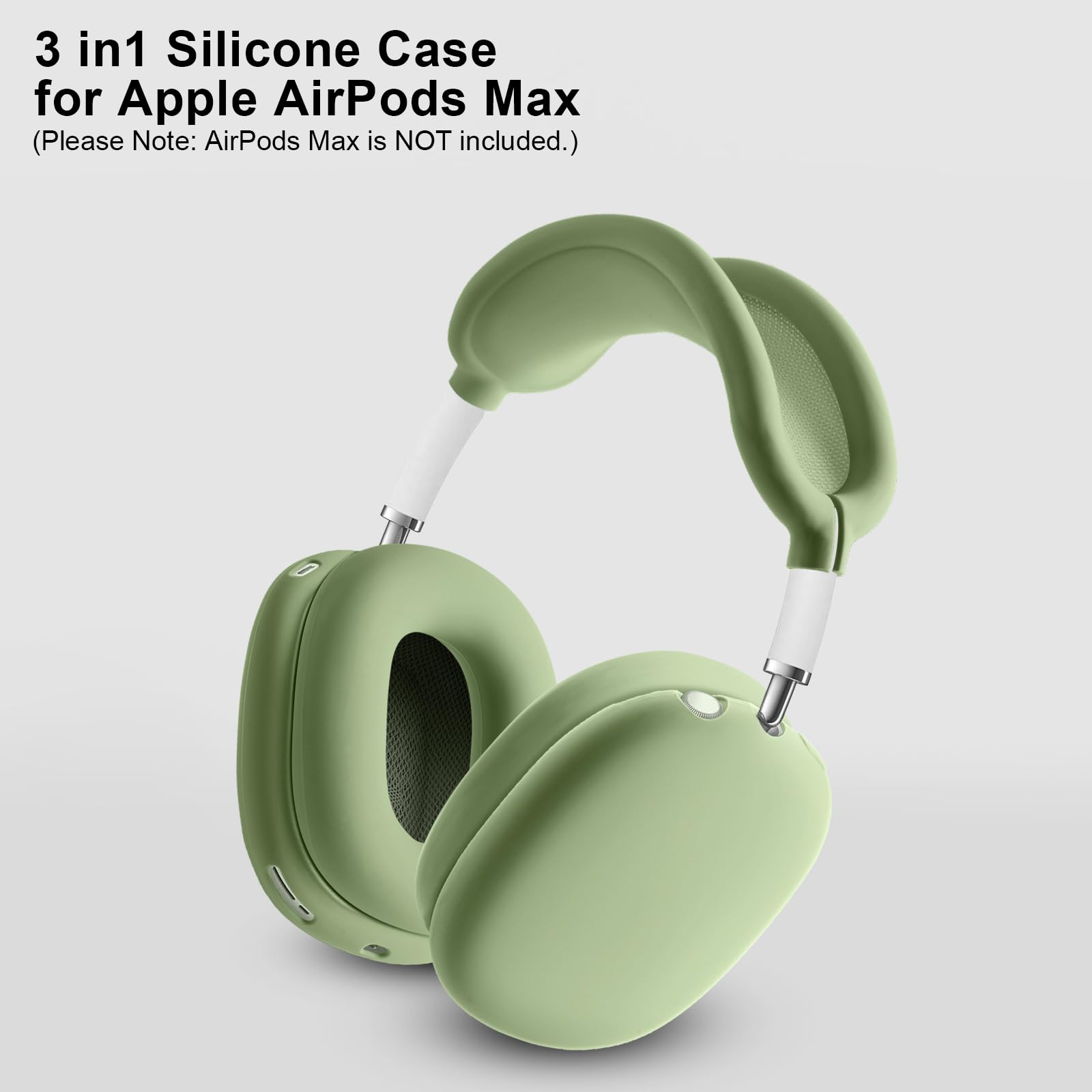 Apple AirPods Max Silicone Case Cover - Ear Pad, Headband & Ear Cups Protector - Anti-Scratch, Soft Silicone Accessory - Green
