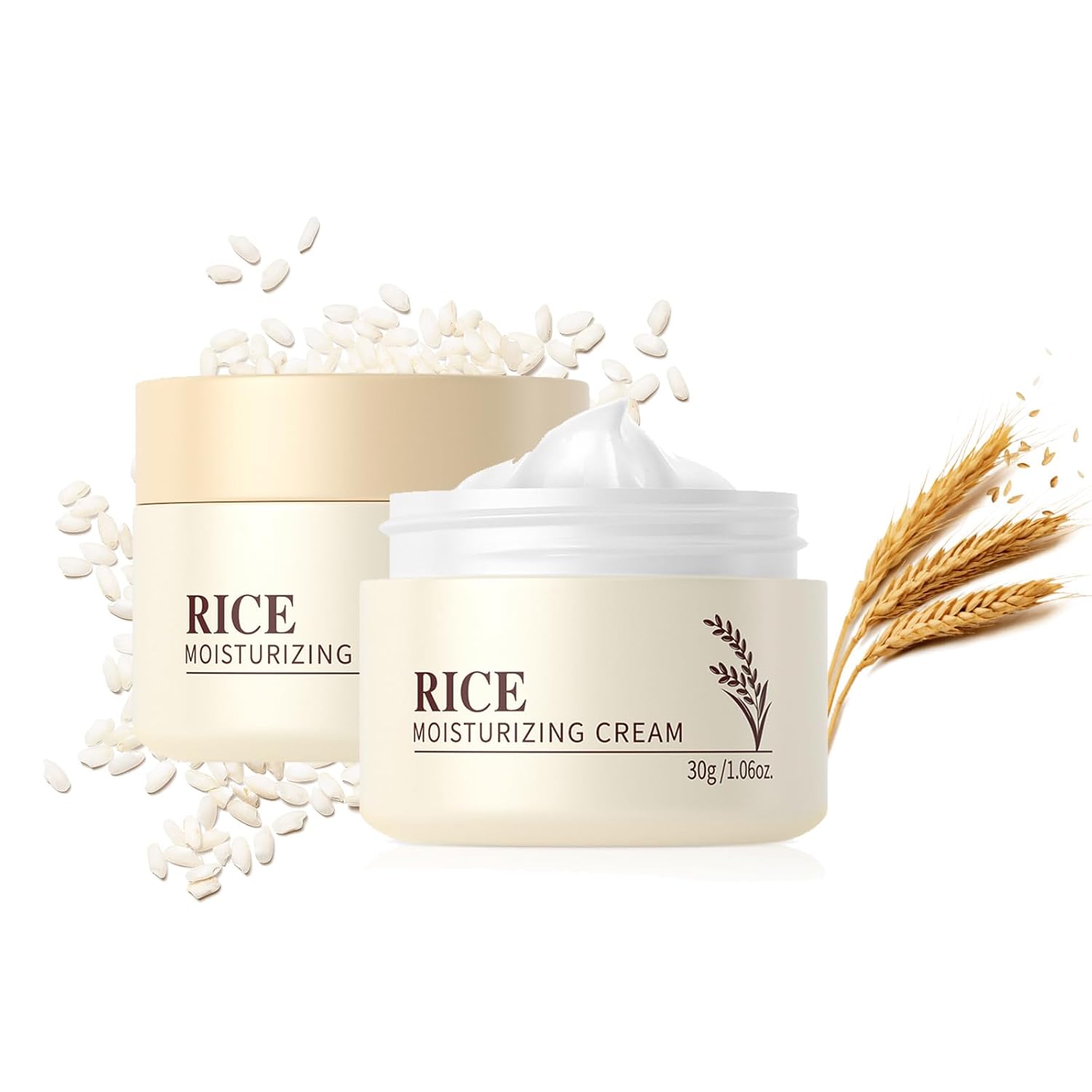 Rice Moisturizing Cream,Korean Face Cream with Rice Ceramide Extract | Lifts & Firms Skin,Nourishes Soothing Deeply,Repairs the Skins Barrier,Anti Aging Face Cream for All Skin Types—1.06OZ