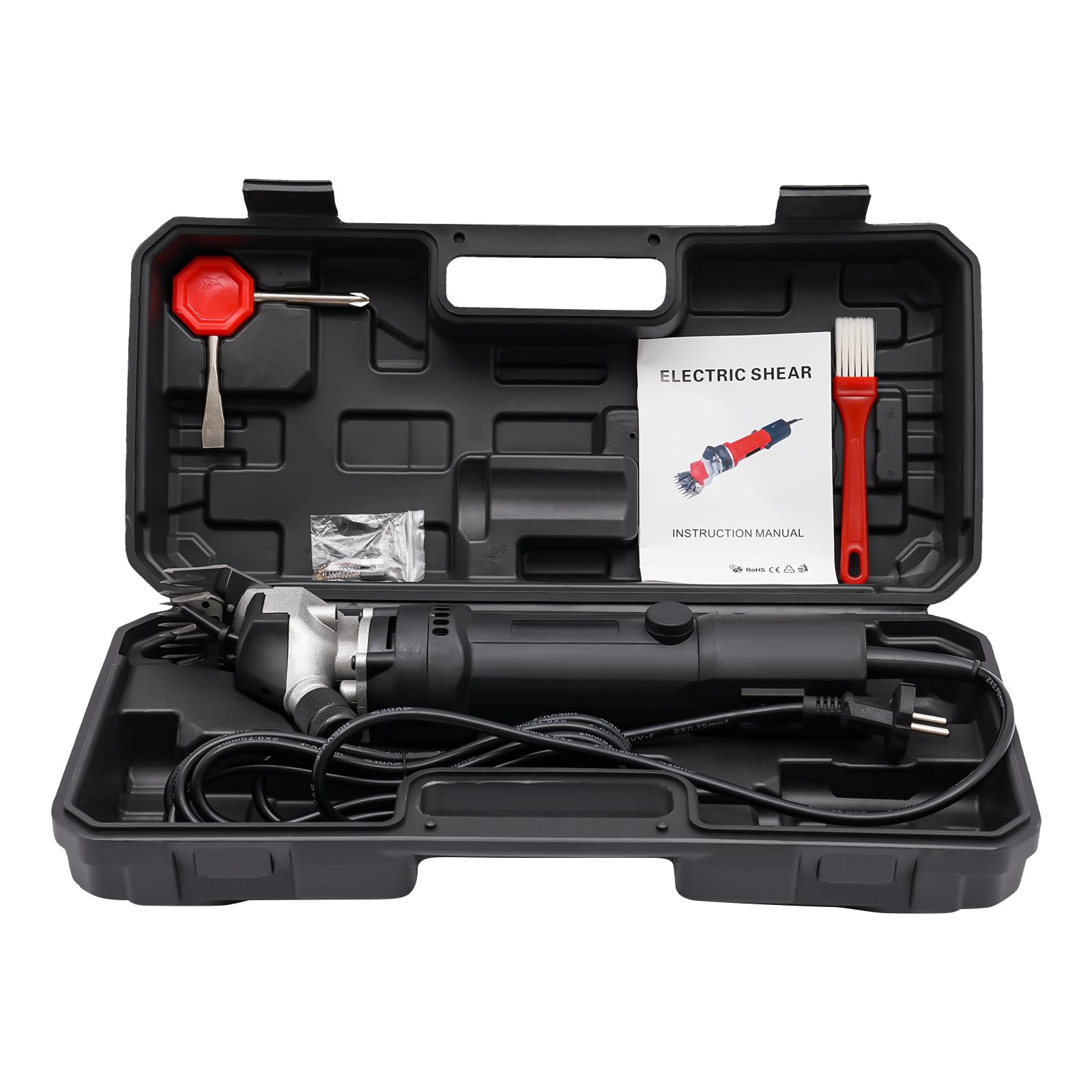 Tondeuse électrique à vitesse variable 850 W, 6 niveaux de vitesse, avec sac de transport, convient pour moutons, chèvres, lamas et alpagas