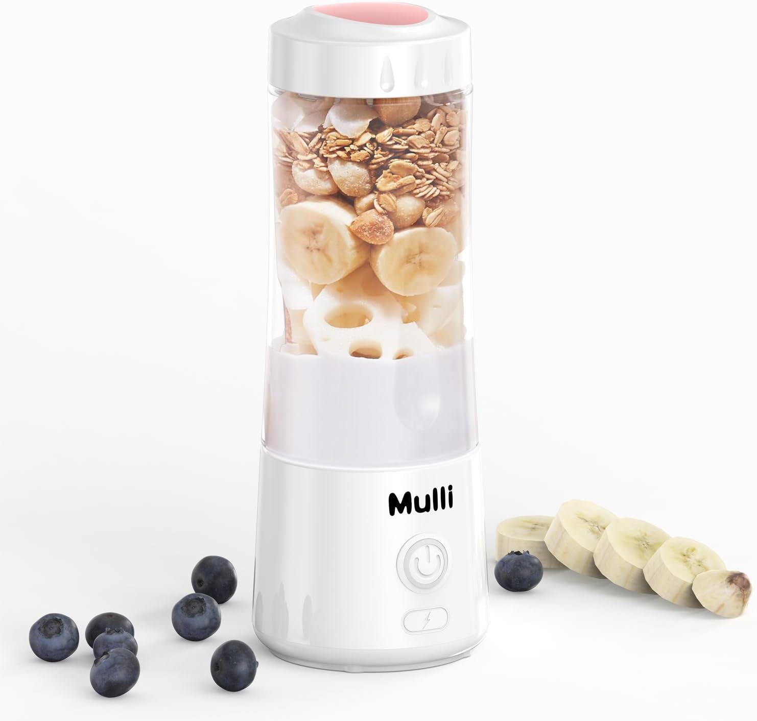 Mulli Portable Blender,USB Rechargeable Personal Mixer for Smoothie and Shakes, Mini Blender with Six Blades for Baby Food,Travel,Gym(Update)
