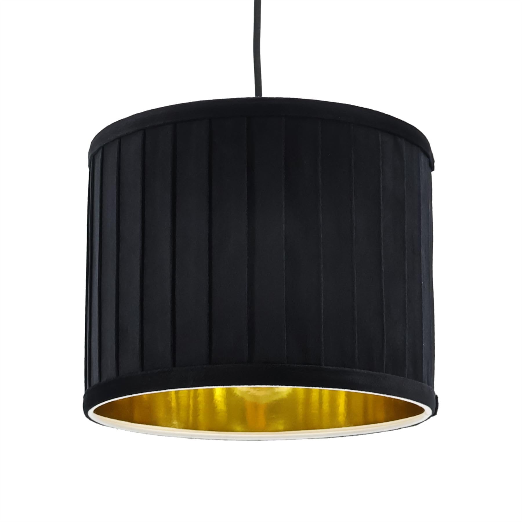 Sundance - Black Velvet Pleated 25cm Lamp Shade Gold Inner