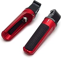 Vista 2 de HongK - Juego de estriberas ajustables traseras rojas para pedal de pasajero compatibles con YZF TMAX XMAX N-MAX FZ1/FZ6 XJR1300/1200