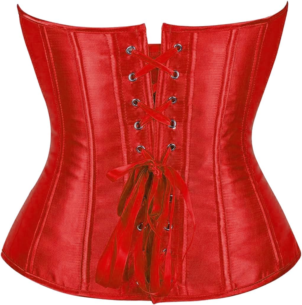 Women's Sexy Boned Overbust Shaper Push Up Bodysuit Lace up Corsets and Strap Bustiers Top S-6XL - Image 2