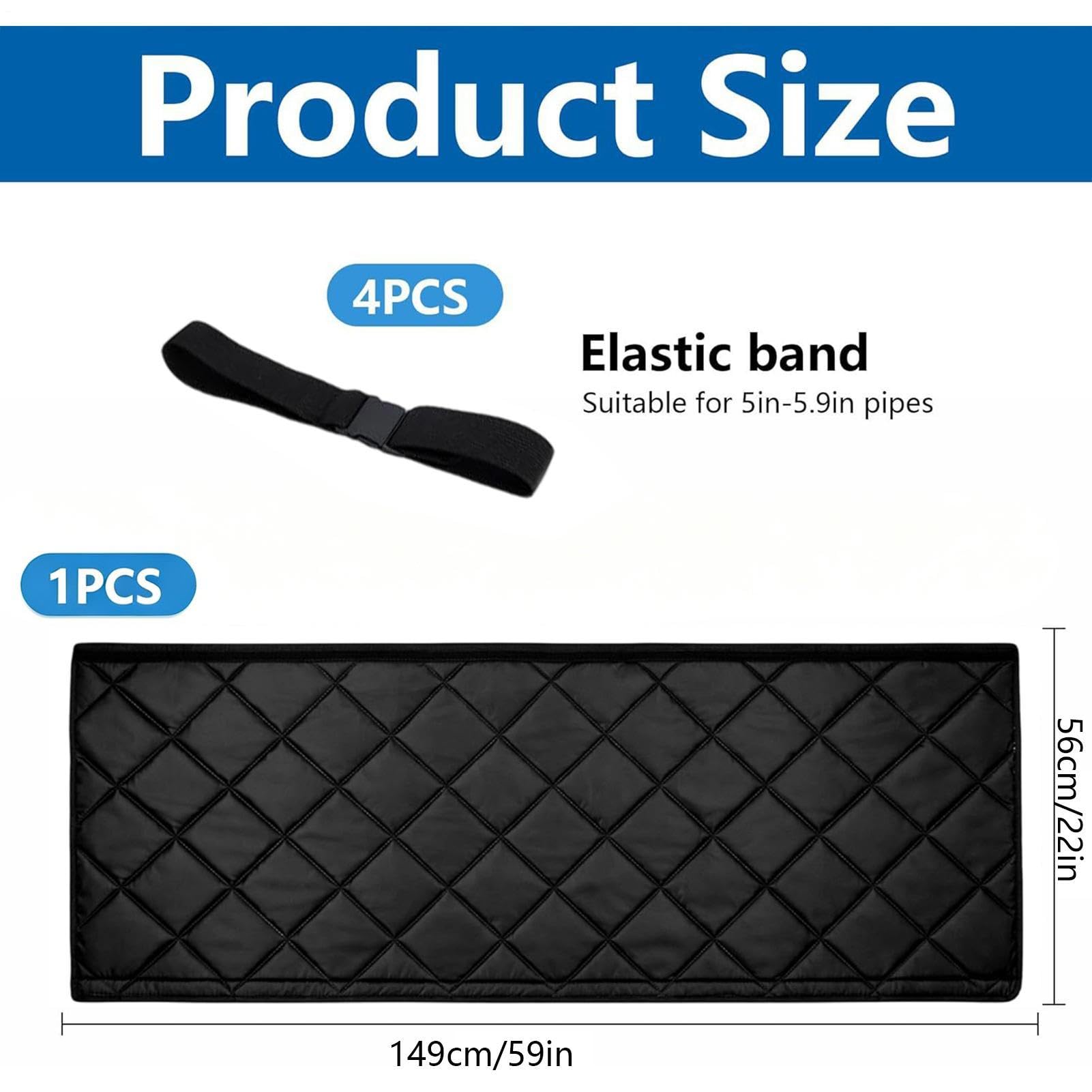 Air Conditioner Exhaust Hose Cover, Portable Air Conditioner Hose Insulation Cover Kit | Washable Duct Vent Accessories With 4 Straps For 5 & 5.9-inch Diameter Window Outdoor Outside RV Door