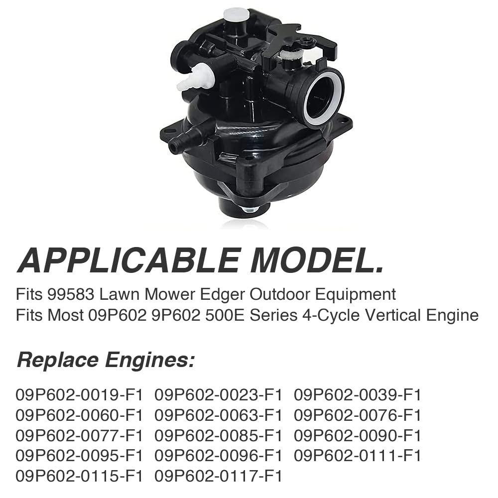 NIERBO Kit de Carburador para BriggStratton 799583 591160 593261 591110 Accesorios para Piezas de Motor Reemplazo de Carburador