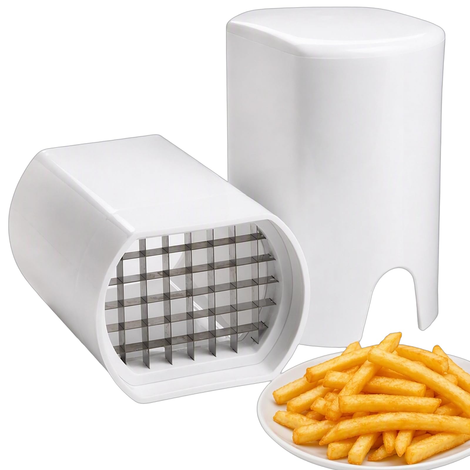 1 Chip Cutter, Potato Cutter for Homemade Fries, White Kitchen Slicer