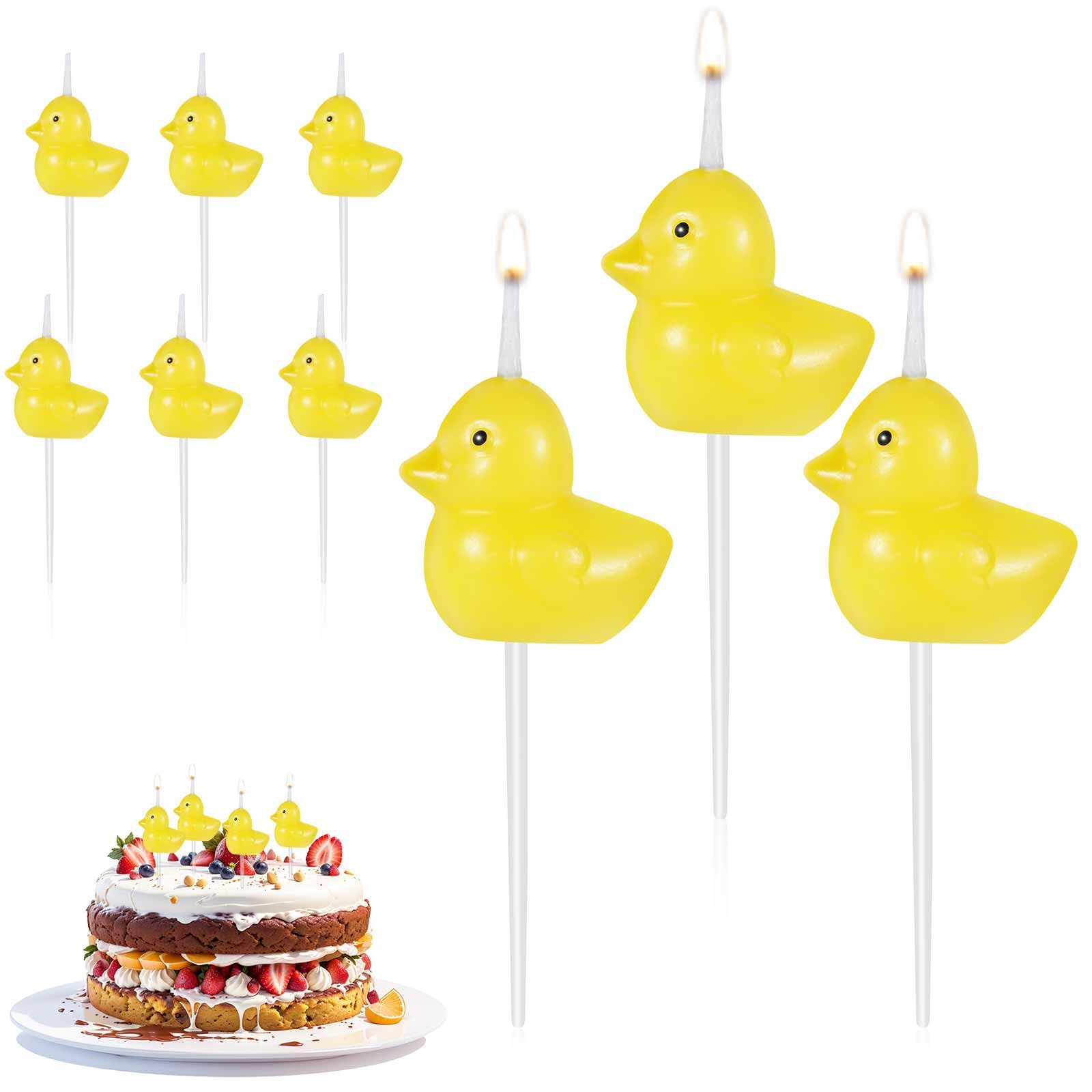 9uds Velas de Cumpleaños de Pato Amarillo, Velas para Pastel Decoraciones de Cumpleaños Velas Lindas para Cupcakes de Pato, Velas para Adorno de Pastel para Niños Baby Shower Cumpleaños