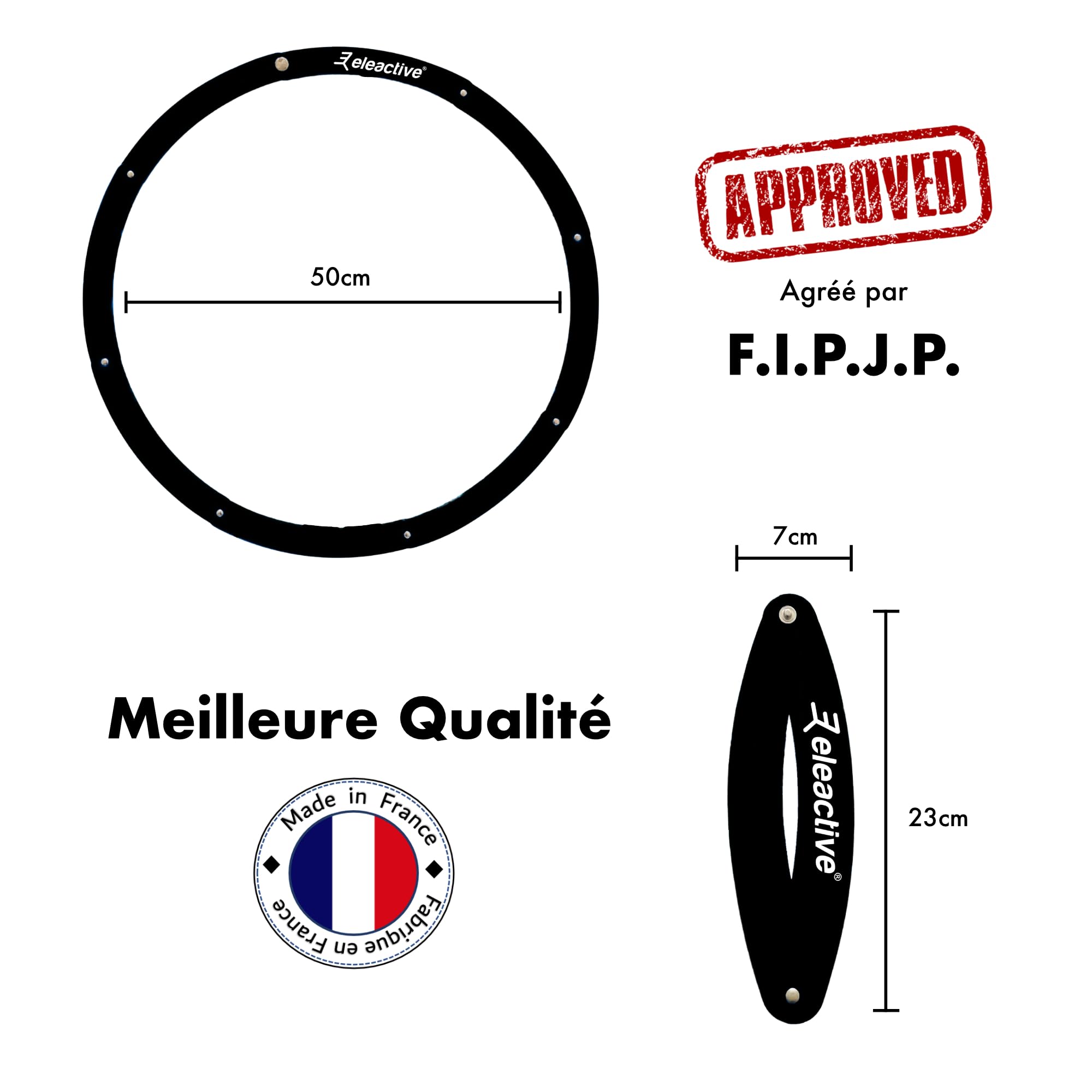 Eleactive ® Black folding petanque circle. Made in France. Approved for competition by the F.I.P.J.P - Image 2