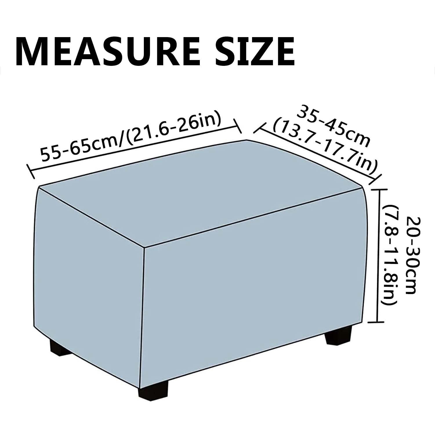 Highdi Housse Ottomane Housses De Pouf Extensible Rectangulaire Velours, Housse De Repose-Pieds Protecteur De Meubles Housse De Tabouret Avec Fond Élastique Antidérapante (Bleu Marin,1 Pièce