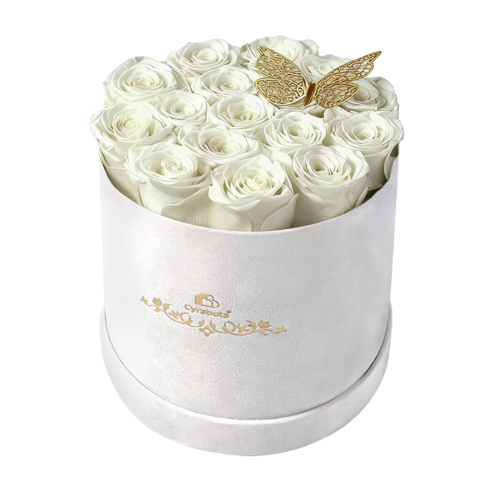Cyrabota 16 Roses in a Box White