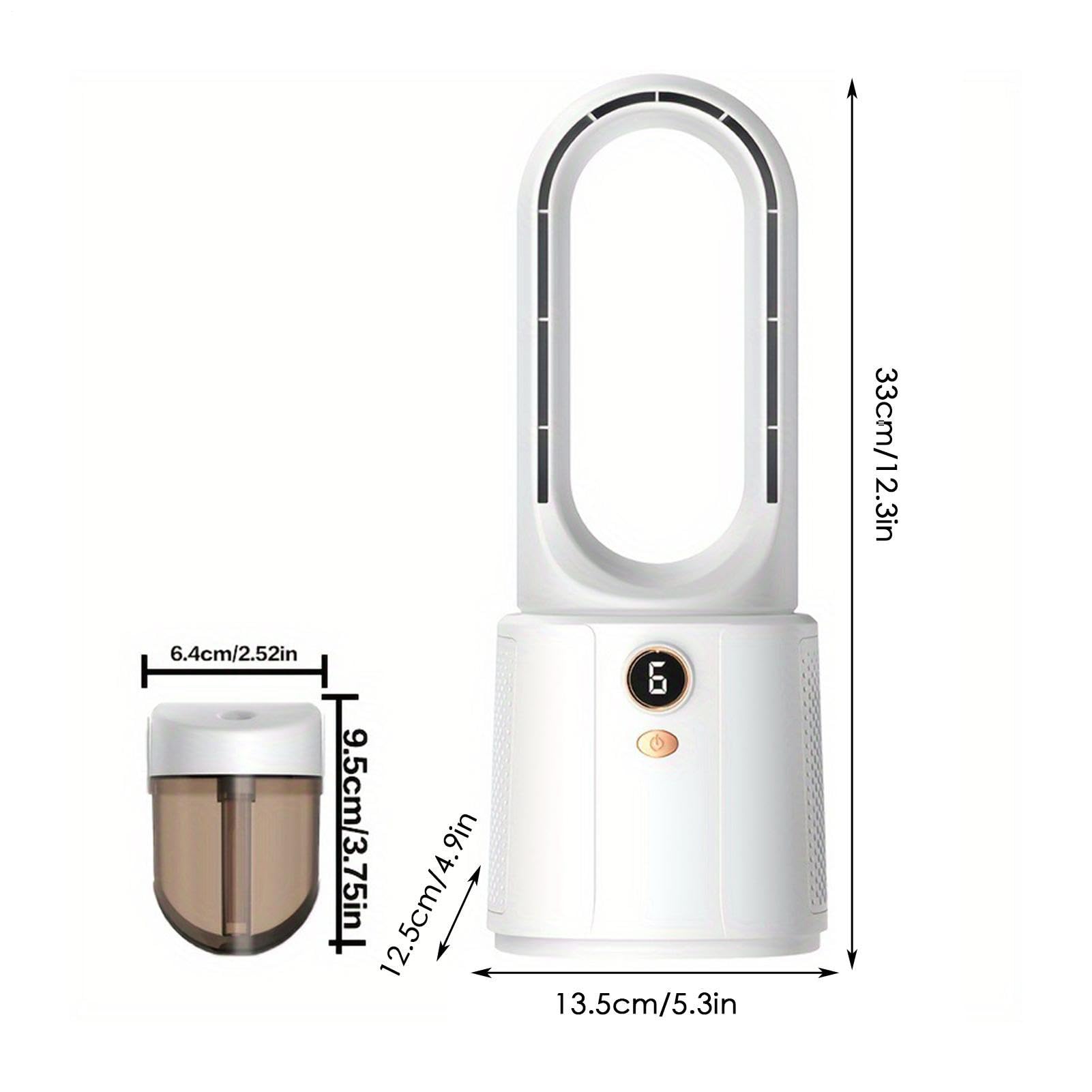 Generico ventilatore senza pale,Raffreddamento Portatile Ricaricabile a 6 Velocità,Ventilatore a Batteria | per camera da, cucina, ufficio in casa, viaggio