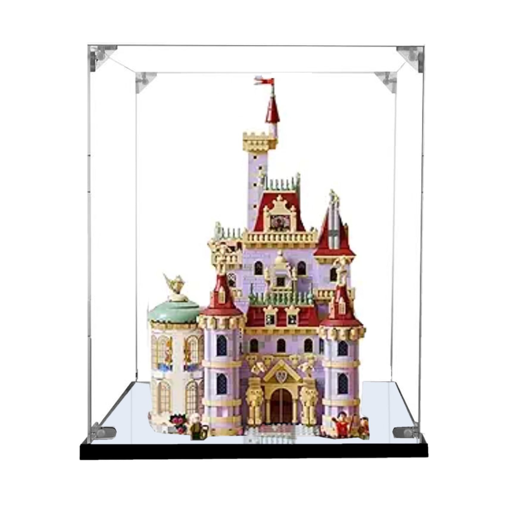 Feifanboyang Mirror Base 3Mm Acrylic Display Case For Lego 43263 Beauty And The Beast Castle Model, Dustproof Transparent Display Case, Model Collection Display Case (Model Not Included) (Mirror Base 3Mm)