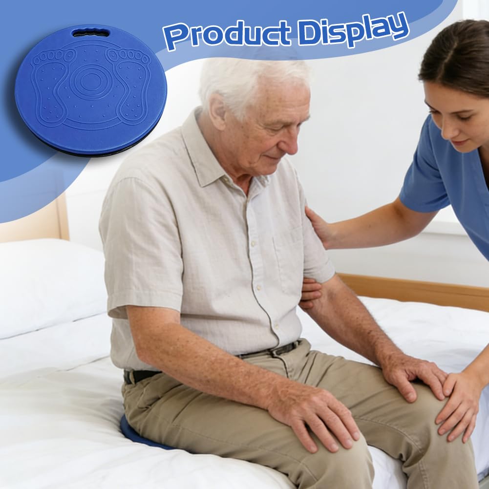 Disco giratorio para facilitar la transferencia de pacientes de hasta 150 kg, disco de transferencia de movilidad para el cuidado en el hogar (azul)