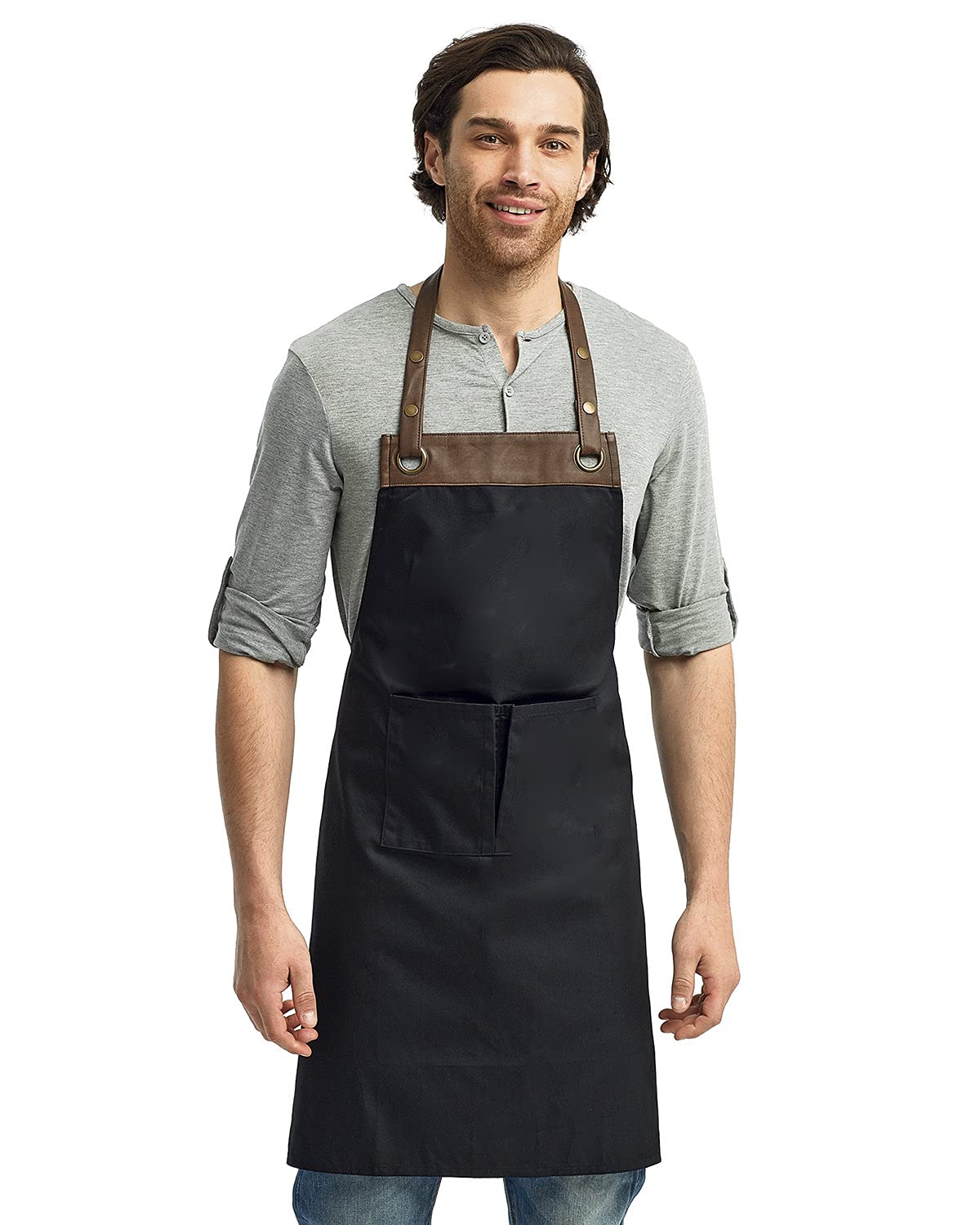 Espresso Bib Apron OS Black/Brown