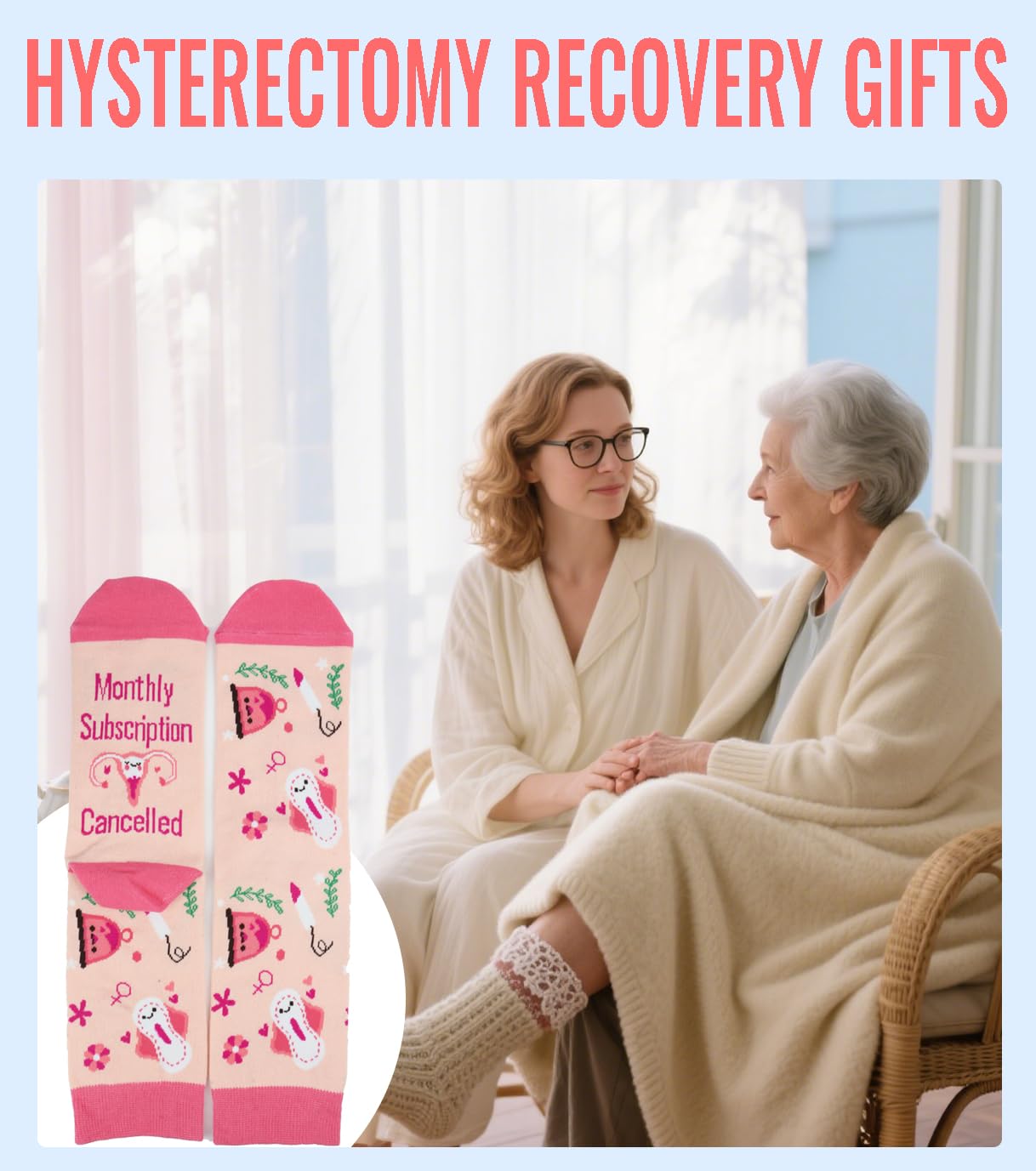 Hysterectomy Recovery Must Haves Socks, Hysterectomy Recovery Gifts for Women - Monthly Subscription Cancelled