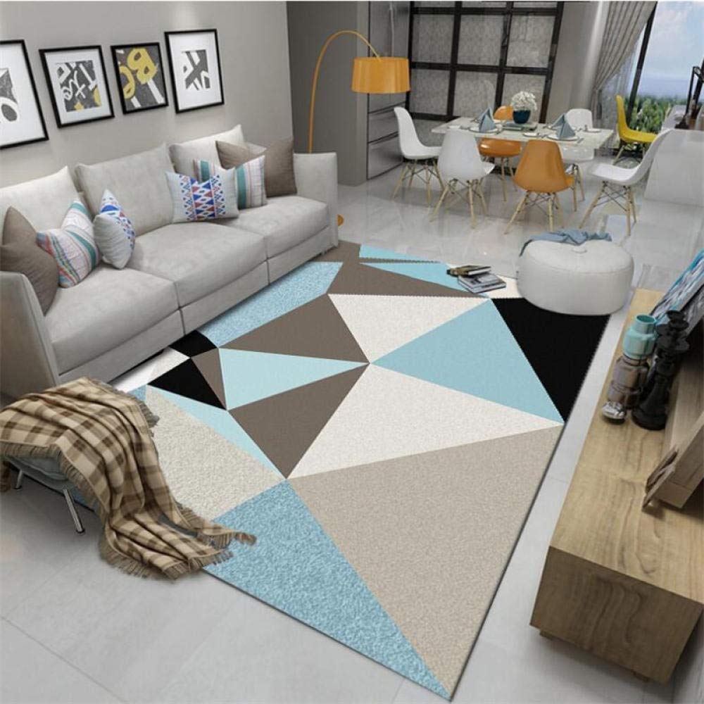 Tapis de salon motif triangle entretien facile grand tapis de sol chambre