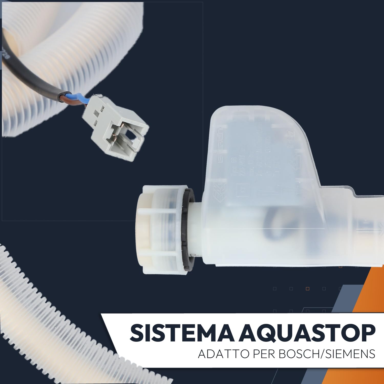 Kenekos - Tubo flessibile Aquastop da 1,68 m compatibile con lavastoviglie Bosch Siemens iQ300 iQ500 iQ700 SuperSilence, tipo BITRON tipo 88 3/4 pollici, sostituto di 00668113/668113