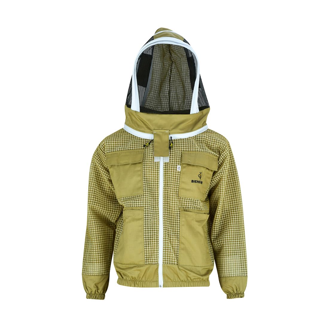 Imkerjacke Premium mit Atmungsnetz + Fechtschleier für Bienen Wespen Insekten Imkerei Stichschutz Insektenschutz S M L XL XXL XXXL, XL · braun