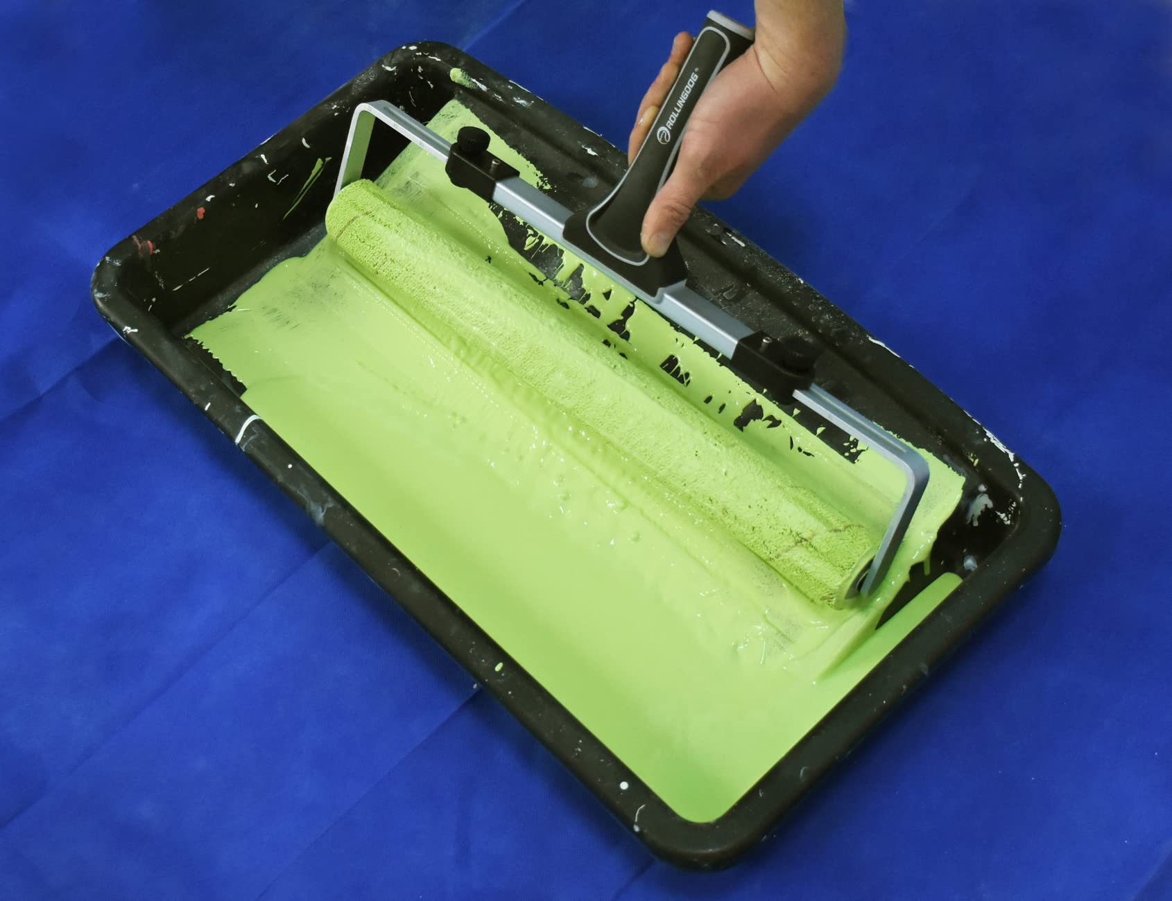 ROLLINGDOG Mangas grandes para rodillo de pintura de 18 pulgadas, siesta corta de 5 mm para techos de pared lisos y brillantes, pintura de superficie grande (paquete de 3 núcleos de 44 mm de diámetro)