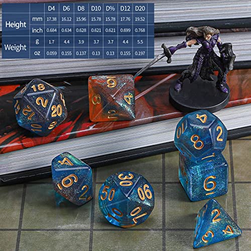 Image of CiaraQ 7pcs Polyhedral Dice Set for Dungeon and Dragons MTG Table Games