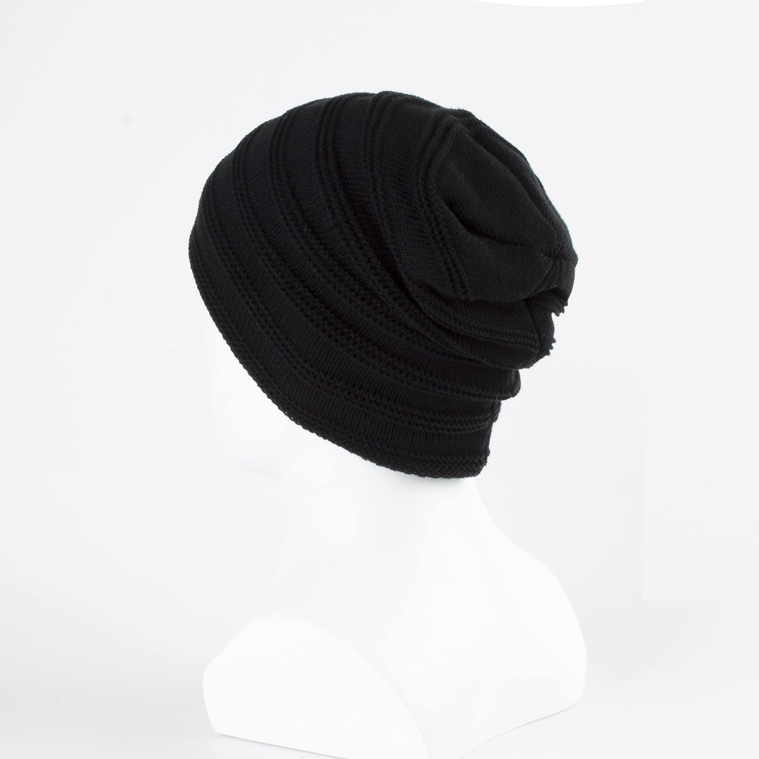 Miniatura 4 de LANGZHEN Gorro holgado para hombre, gorro de punto con forro cálido de invierno para chicos, gorro cálido suave y grueso