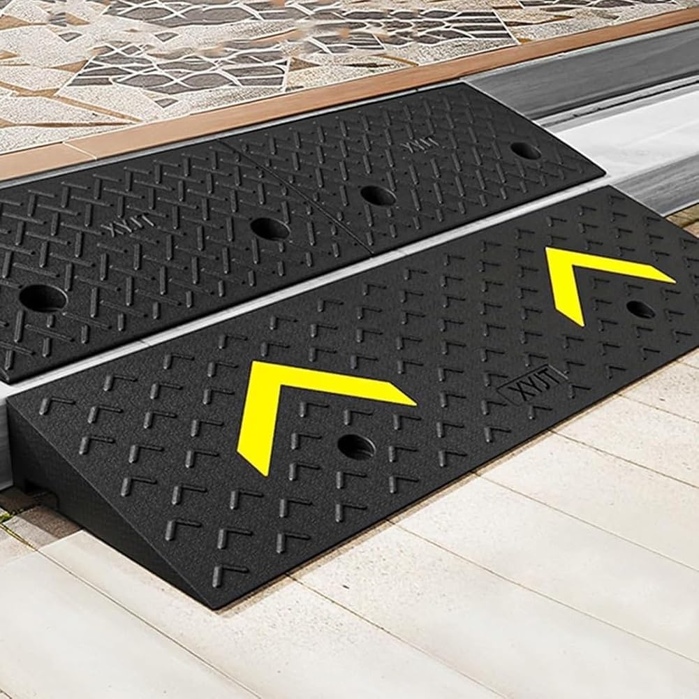 Kanduo Rampa podjazdowa Gumowa rampa krawężnikowa, platforma załadunkowa, próg, chodnik, mata podjazdowa dla wózków inwalidzkich(100x30x15 cm)