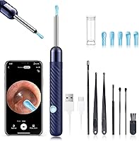 LEIPUT 1080P HD Ear Wax Removal Tool with Camera & 8pc Kit - Wireless Ear Cleaner for iOS/Android, Safe Ear Canal Cleaning (Navy Blue)