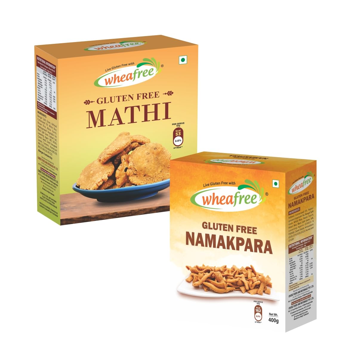 Wheafree Gluten Free Namkeen Combo - Namakpara 400g + Mathi 400g | Delicious, Ready to Eat Indian Snacks | Tasty Crispy & Crunchy Savory Snacks | Tangy & Spicy Flavour | Best Snacks for Tea/Coffee (B08VRZL6ZF) Amazon Price History, Amazon Price Tracker