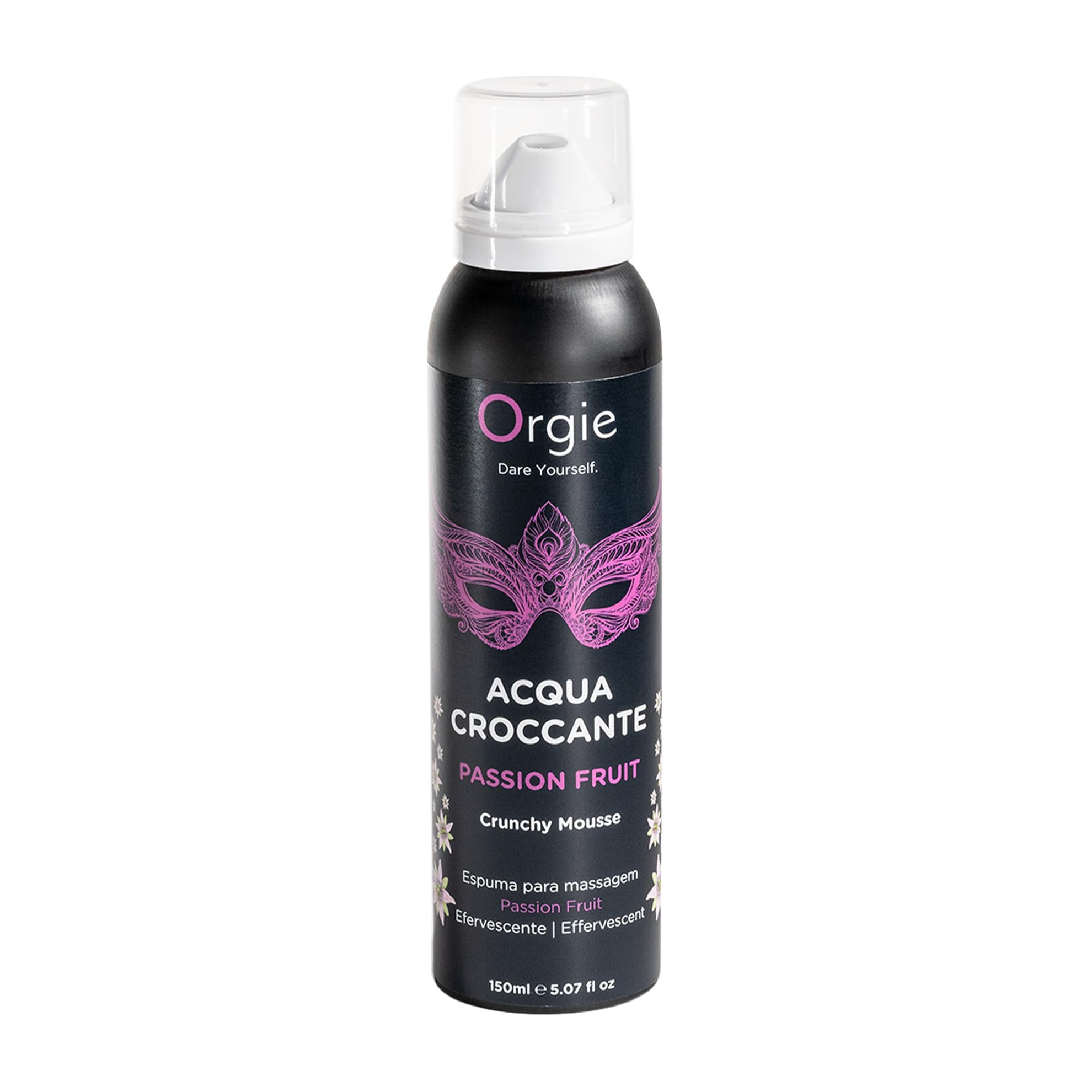 Orgie Acqua Croccante Mousse de Masaje Efervescente 150ml con Fragancia Maracuyá para Juegos Previos Sensoriales
