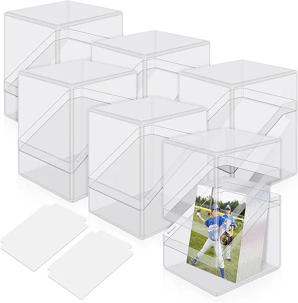 Mlikero Card Deck Cases, 6 Pack Acrylic Commander Deck Box Holding 100+ Sleeved Cards with 6 Dividers, Clear Card Storage Box Fit for MTG, TCG, Sports Cards