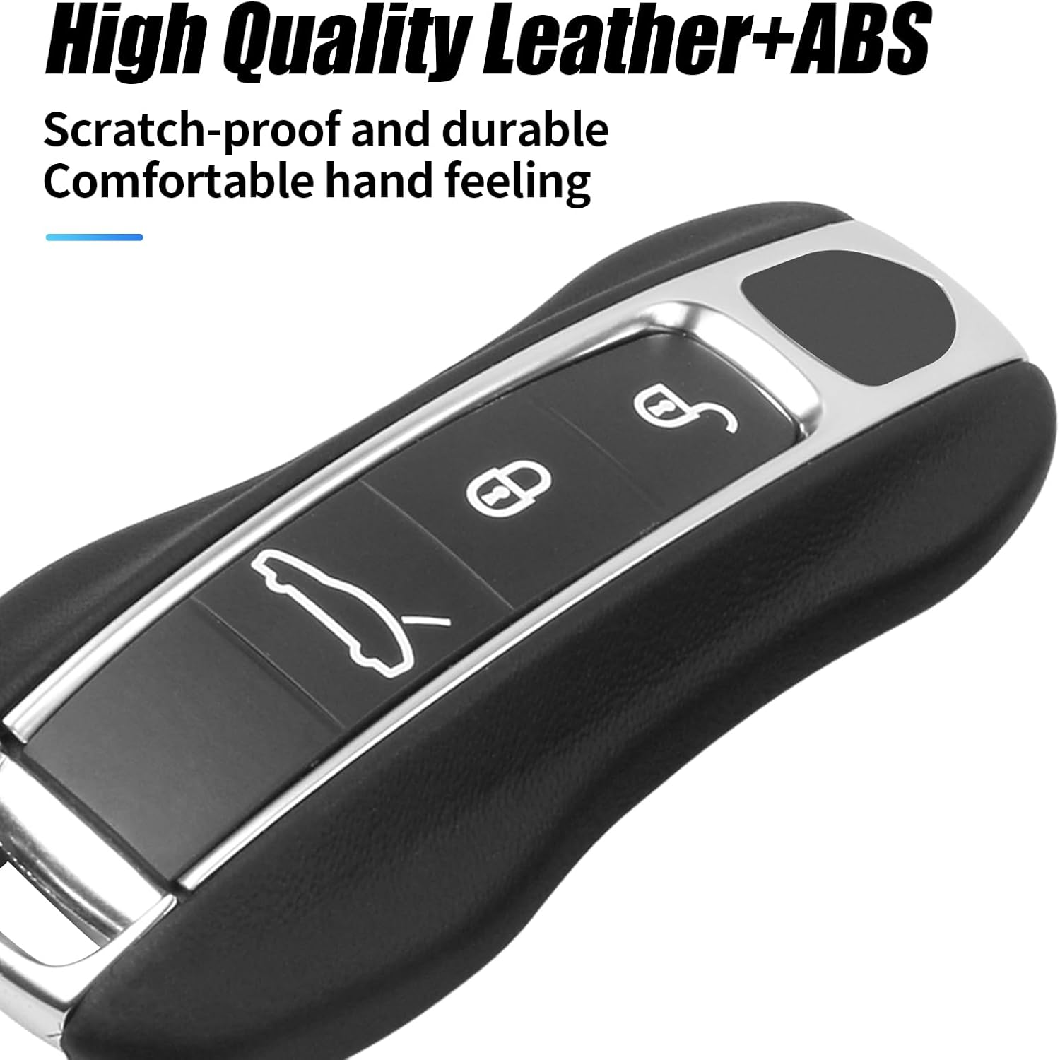 Compatible with Porsche Key Fob Cover, Compatible with Porsche Cayenne Panamera 911 Key Cover 2018-2024, Taycan Accessories 2020-2024, Key Shell Key Chain Accessories(Black)