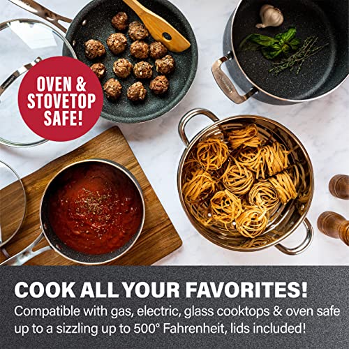 Granitestone Original 10 Piece Nonstick Cookware Set, Scratch-Resistant, Granite-Coated, Dishwasher And Oven-Safe Kitchenware, Pfoa-Free Pots And Pans As Seen On Tv #TOP6