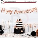 Rozi Decoration Paper Happy Anniversary Script Font Blush Theme Cursive Banner (Rose Gold) gallery image