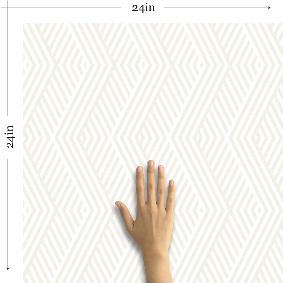Walls By Me Peel and Stick White and Pink Striped Removable Wallpaper 8807-2ft x 10.5ft (61x320cm)