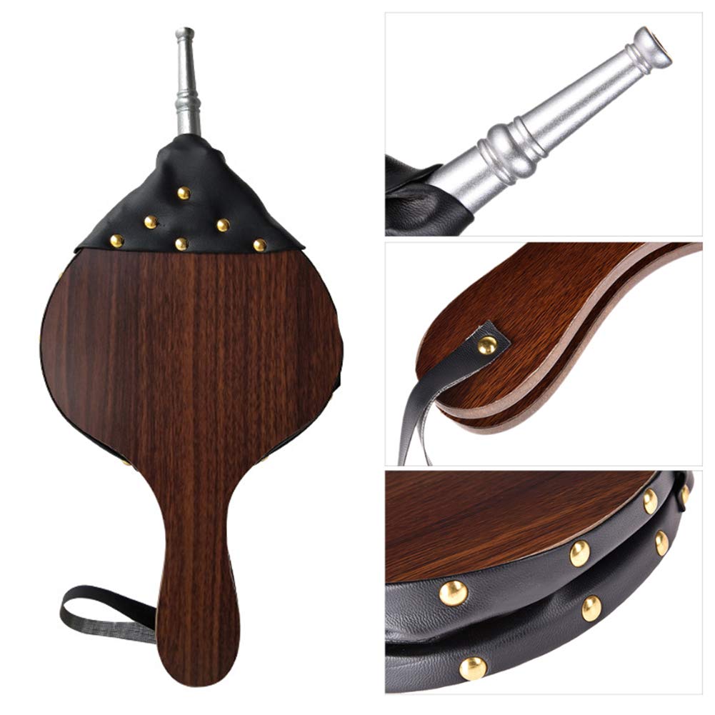 Soffietti da camino, Pompa a soffietto a mano in legno con cinturino in pelle appeso, ugello in metallo, soffietto for camino, soffietto in pelle, soffietto antincendio