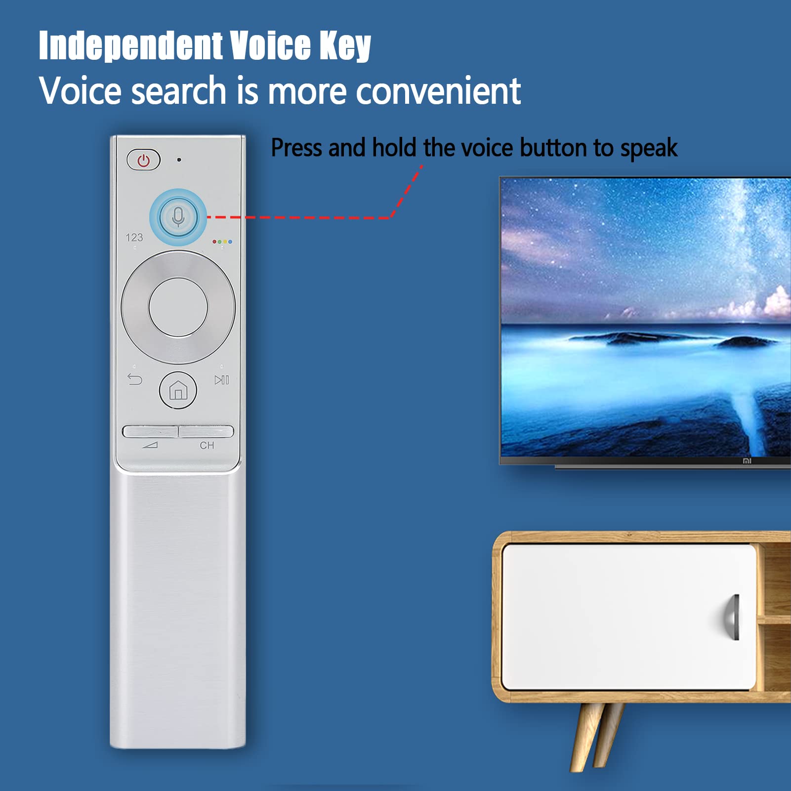 Fdit El control remoto de repuesto más nuevo, el control remoto de TV se adapta a la serie Voice TV BN59-01272A BN59-01270A BN59-01274A, carcasa de aleación de aluminio