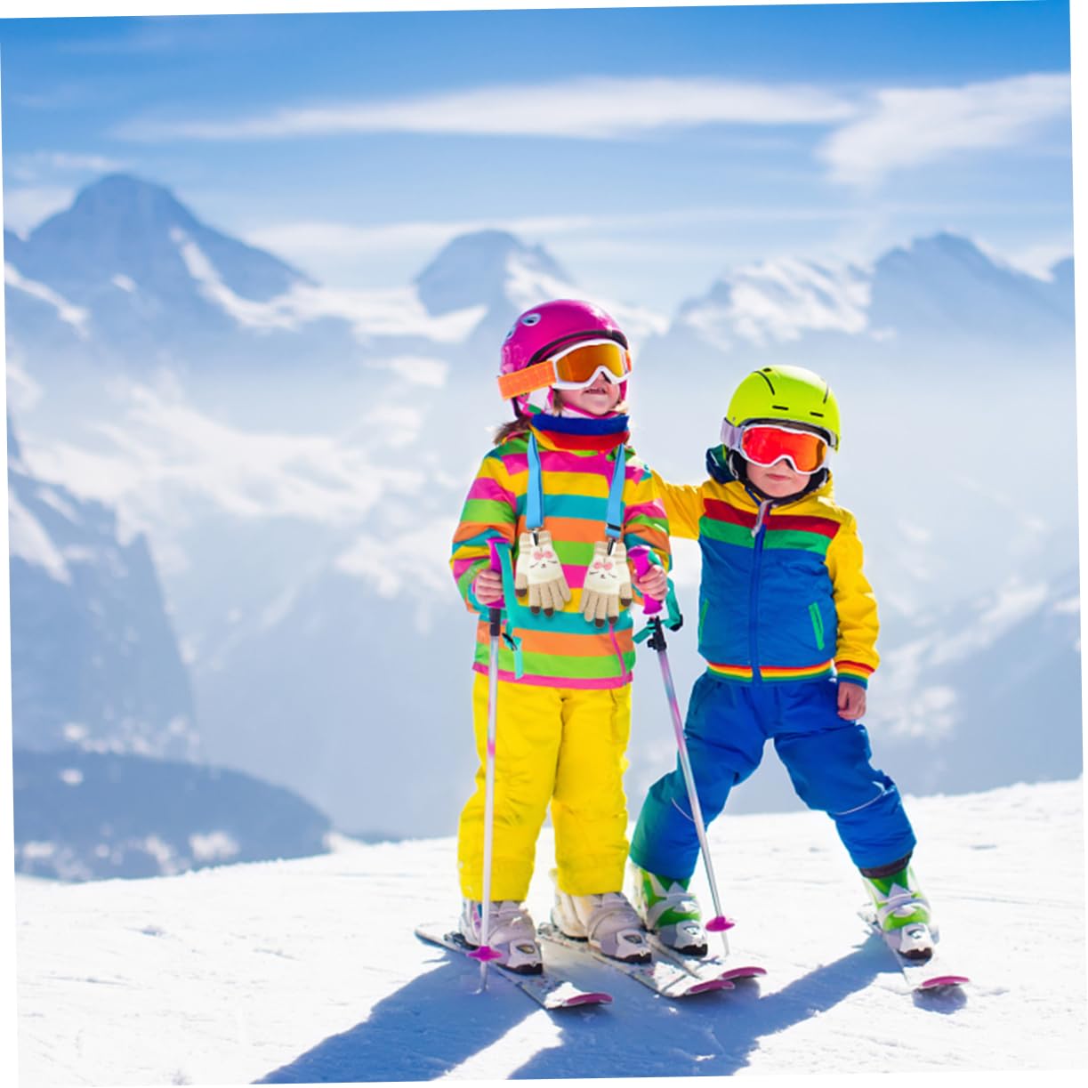 MOBUTOFU Boys Girls Winter Gloves Hat Clip 2pcs Glove Holder Mittens Clip Boys and Girls Elastic Gloves Catcher Hat Hanger Easy to Use and Carry