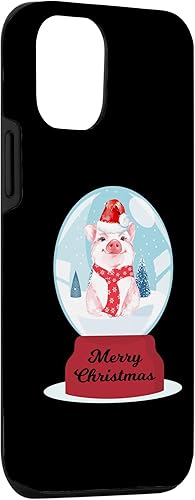 Miniatura 6 de iPhone 12 mini Snow Globe With Cute Pig Funny Christmas Baby Pig Lovers Case