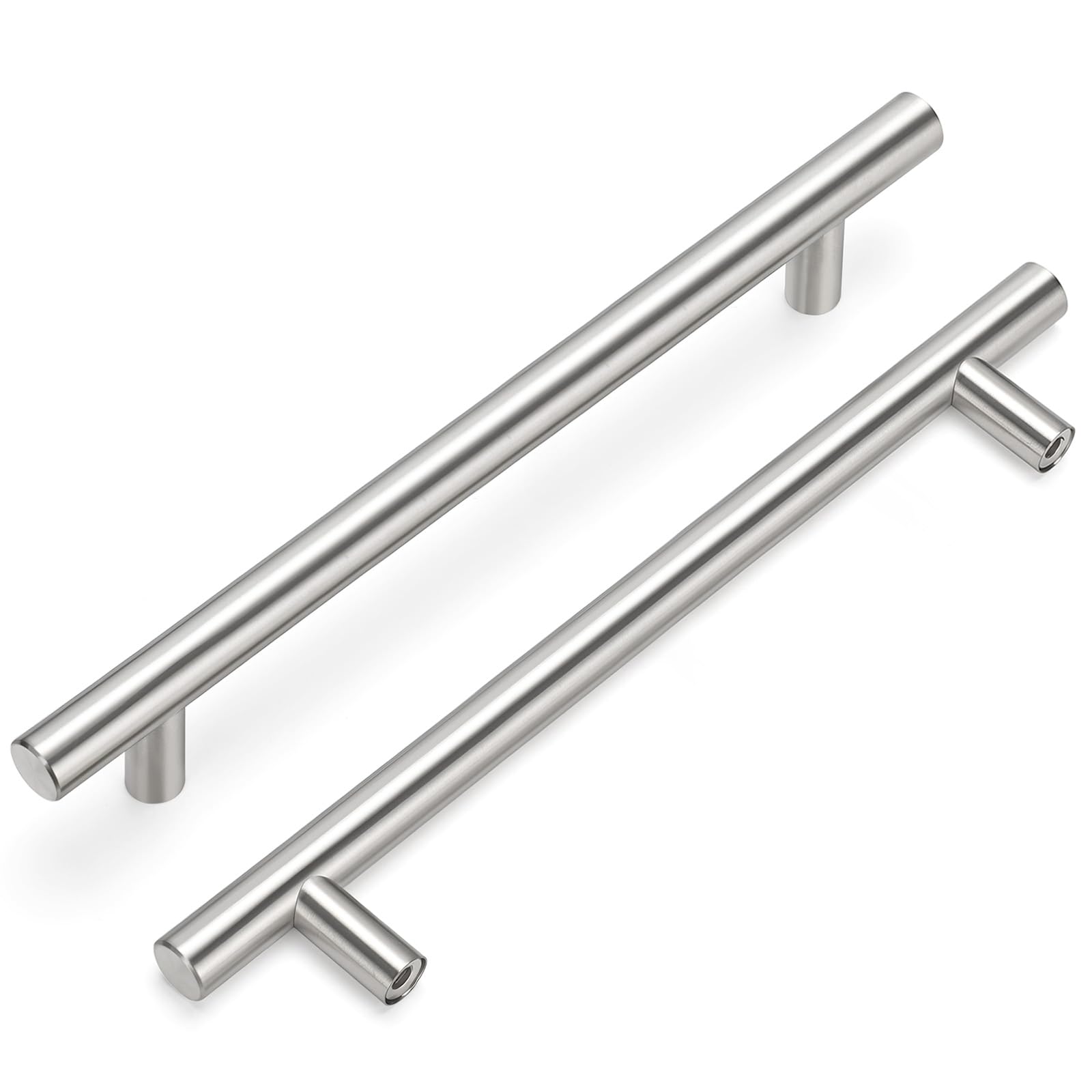 Goldewarm 12 Pack Kitchen Cupboard Door Handles 160mm(6-5/16 inch) Hole Center Wardrobe Door Handles Brushed Nickel Drawer Pulls Stainless Steel Suitable for Kitchen, Living Room and Bedroom