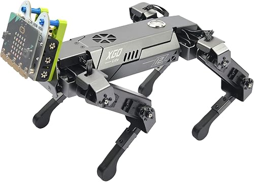 ELECFREAKS - Kit robótico para perro Xgo, 12 juntas móviles programables de metal completo de robot biónico STEM para hardware de código abierto
