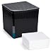 WENKO Raumentfeuchter Cube, Luftentfeuchter mit 1 kg Block (Calciumchlorid), nachfüllbar, 16,5 x 15,7 x 16,5 cm, Schwarz