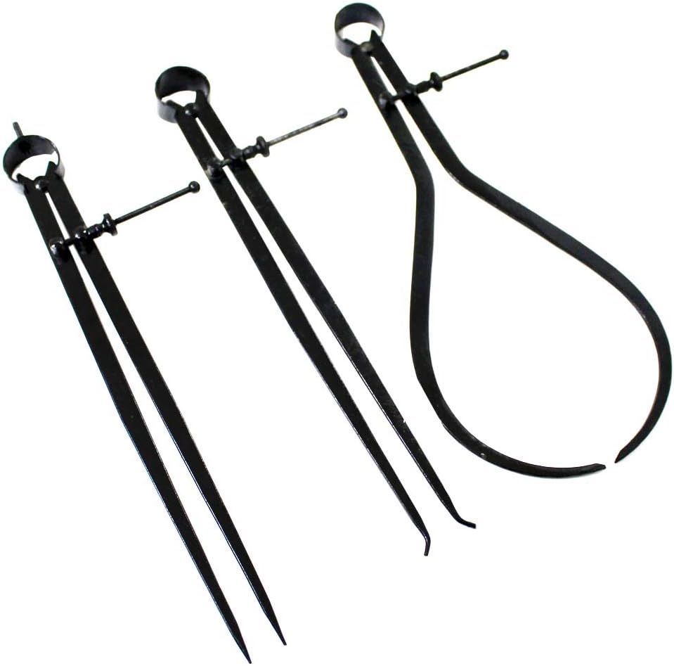 QUIX 3 Piece 12" (30.5 cm) Spring Caliper Set | Robust Metal Construction | Precise Measurement | Ideal For Woodworkers, Metalworkers, Artisans