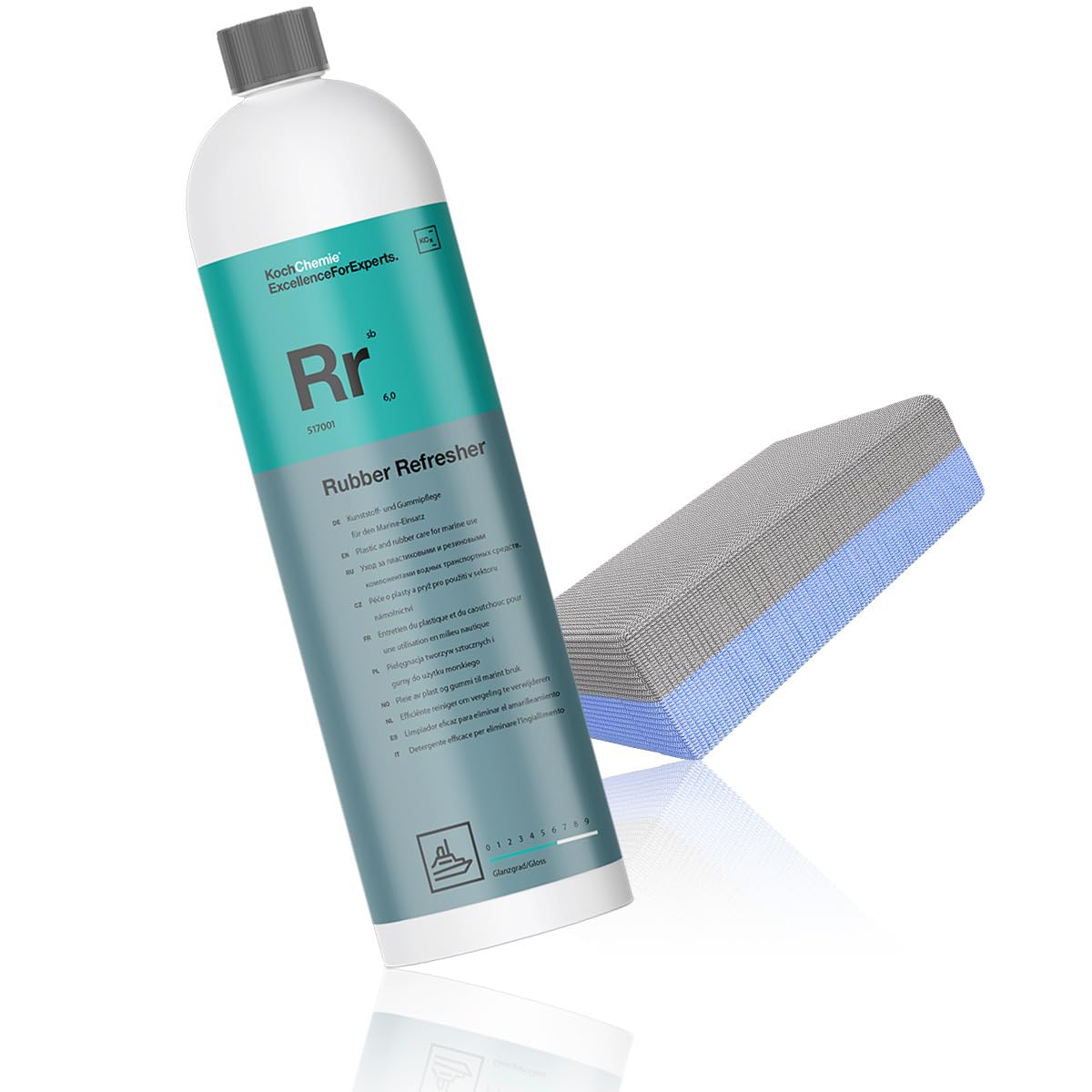 wortek Koch Chemie Rubber Refresher 1 l Rr wraz z aplikatorem z mikrofibry gąbka do pielęgnacji tworzywa sztucznego łódź odświeżacz koloru łódź guma pielęgnacja