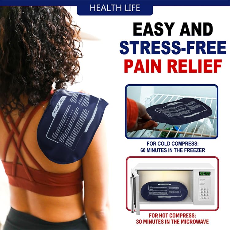 3 Pcs Gel Ice Packs for Injuries Reusable - Cold & Hot Therapy Wrap with Adjustable Strap (10