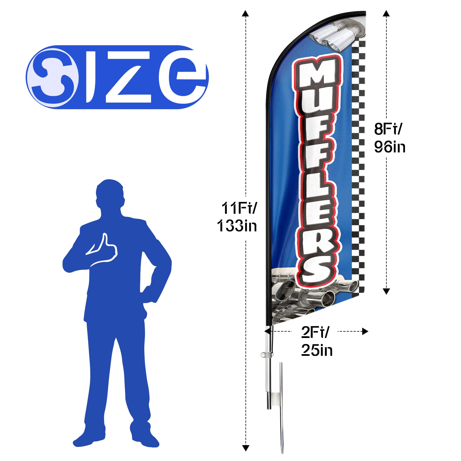 CBD Sold Here Windless Feather Flag Bundle (11.5' Tall Flag, 15' Tall
