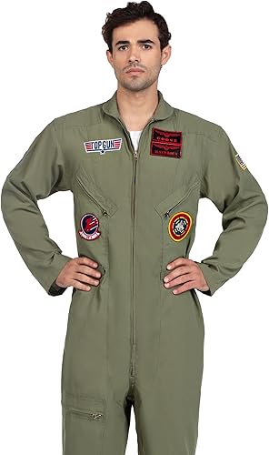Miniatura 5 de Leg Avenue Traje de vuelo Top Gun para hombre forro polar verde con licencia oficial de star wars silent one crew