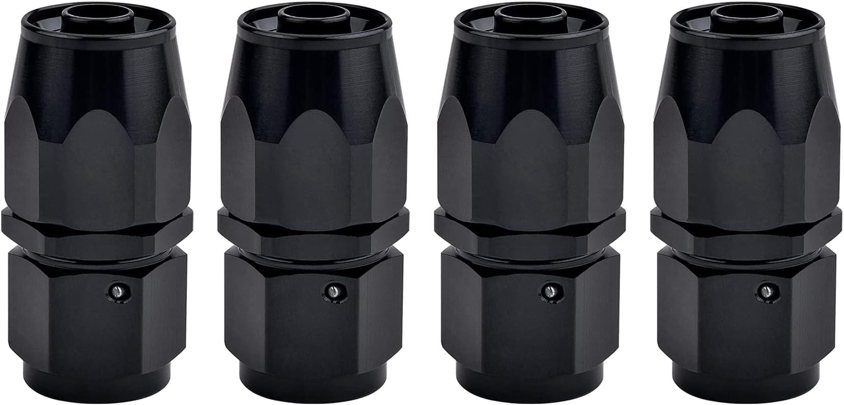 6AN Hose End Fitting Straight Swivel for CPE Braided Hose Black 4PCS